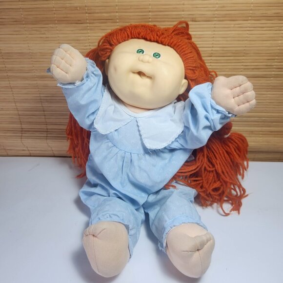 Cabbage Patch Kid Doll Poseable with Orange Yarn Hair Green Eyes 1978 1983 OAA - Picture 1 of 13